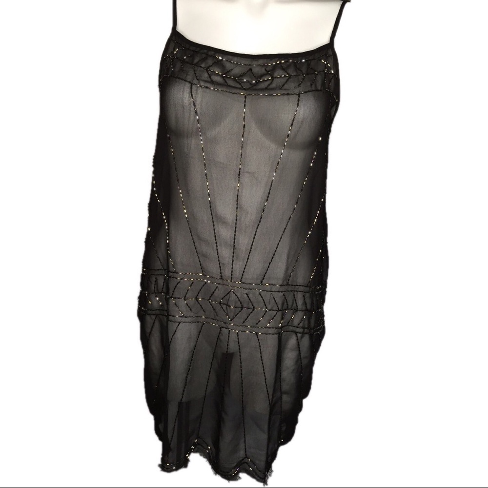 Free People black beaded cami tunic small